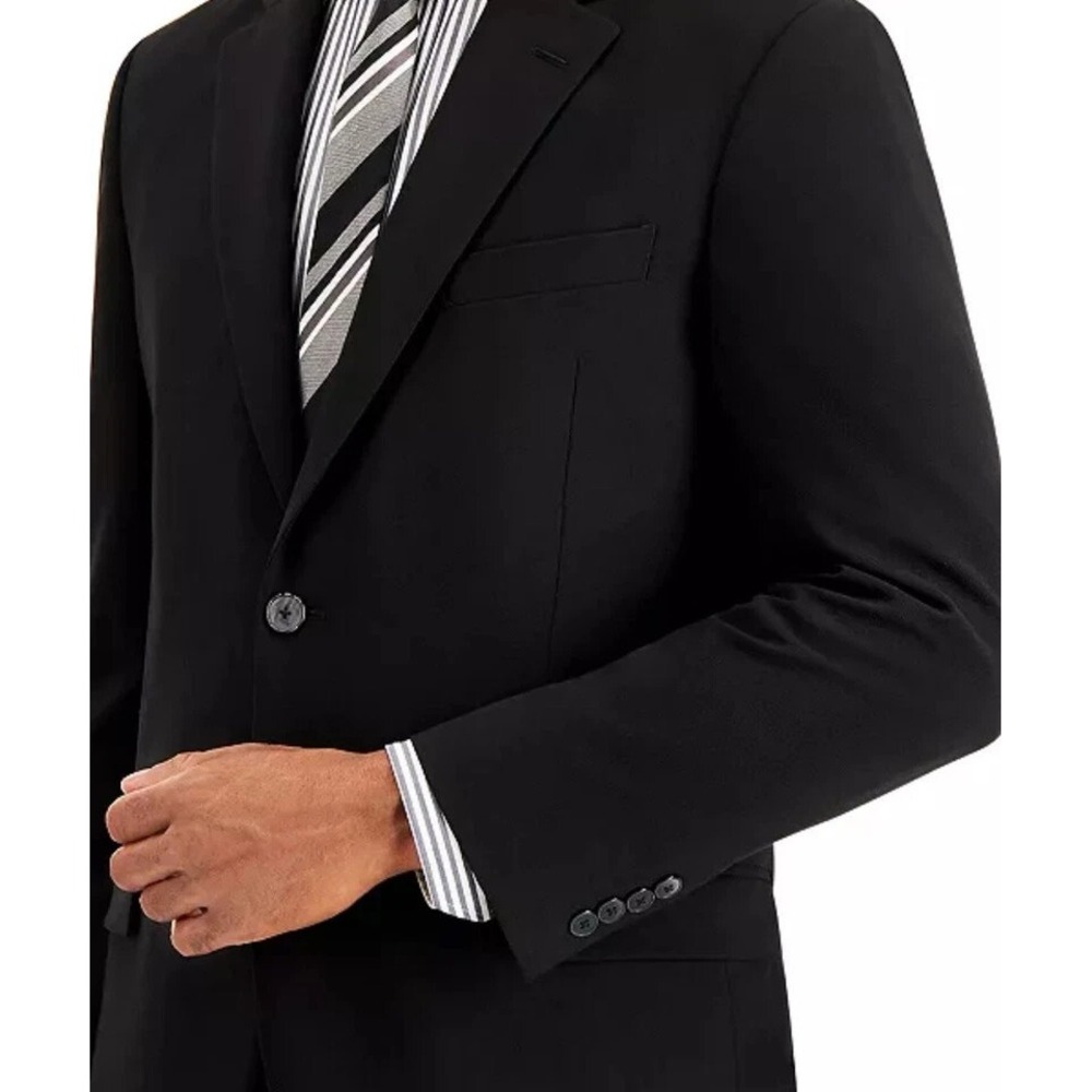 Nautica Mens 2-pc Suit Blazer 40L Jacket Pants 34W 33L Black - Picture 8 of 13
